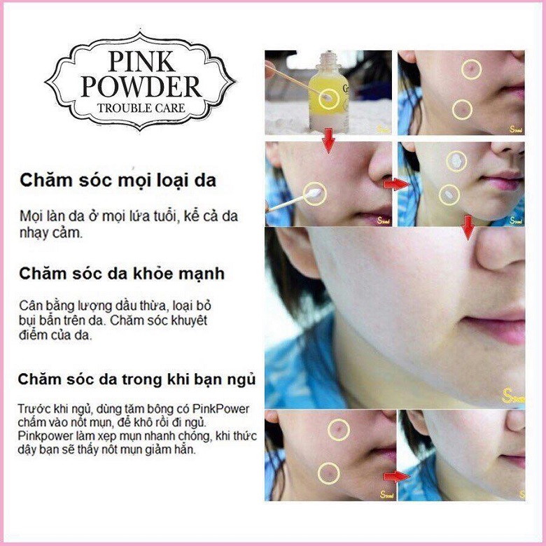 Cách sử dụng tinh dầu trị mụn Grinif Pink Powder hiệu quả