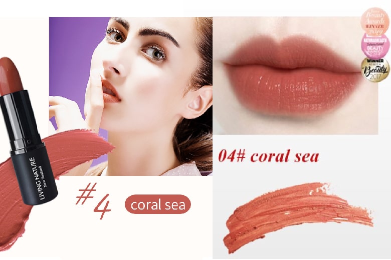 Son môi hữu cơ Living Nature Coral Sea 04 – màu hồng cá hồi