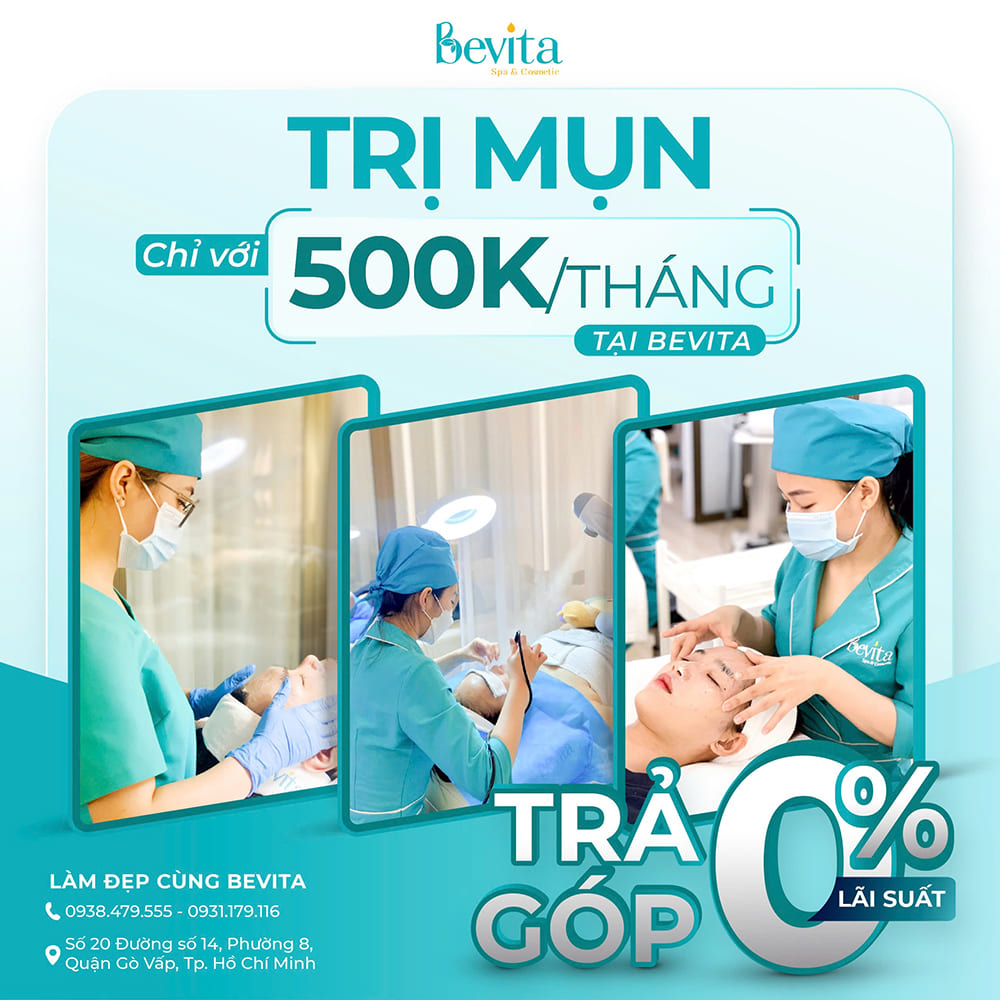 Deal hời trị mụn giá rẻ chỉ 500k/tháng tại Bevita, Spa Gò Vấp HCM